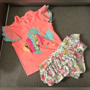 Wetsuit Club® Two Piece Coral Fish 🐠 Tankini Swimsuit in Coral/Blue